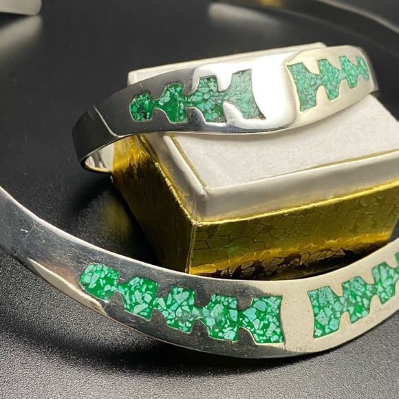 Rare Vintage Mexican Sterling Silver TAXCO Collar Necklace and Cuff Matching Set - Picture 10 of 15